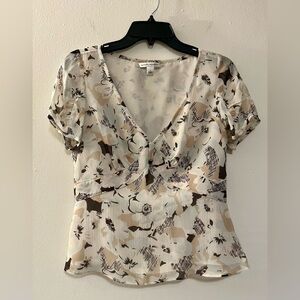 Y2K Banana Republic Vintage Floral V-Neck Top Size S